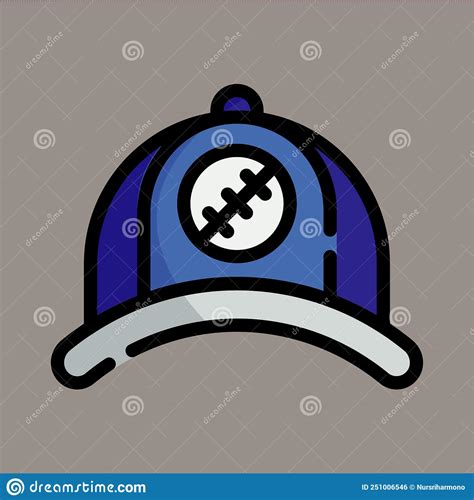 Icon Logo Vector Illustration Of A Baseball Cap Isolated On Gray
