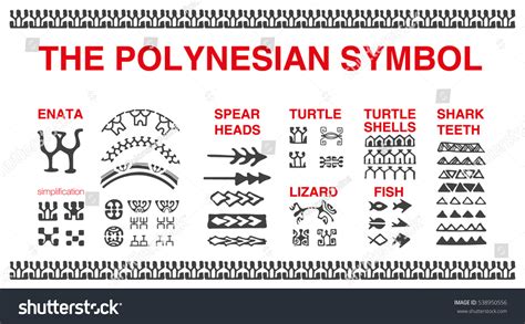 Polynesian Tattoo Symbols Vector Stockvector Rechtenvrij 538950556