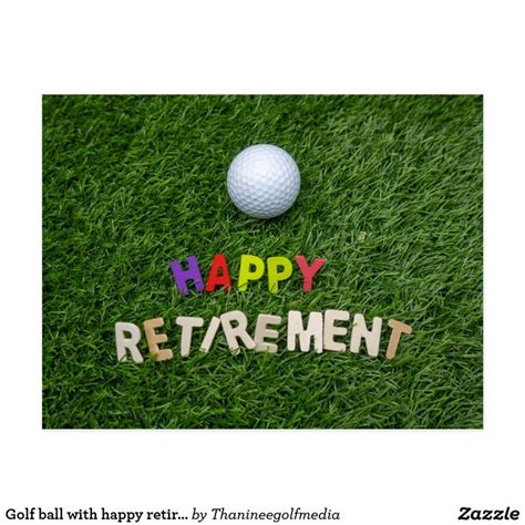 Golf Ball With Happy Retirement On Green Postcard Happy