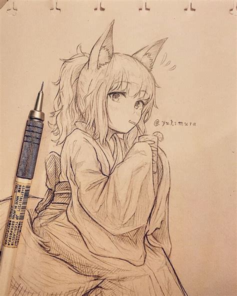Common themes in these characters include pet care, or the daily life of a cat from the cat's. Anime Cat Girl Sketch Artist: Yuukimura.Sketch@instagram ...