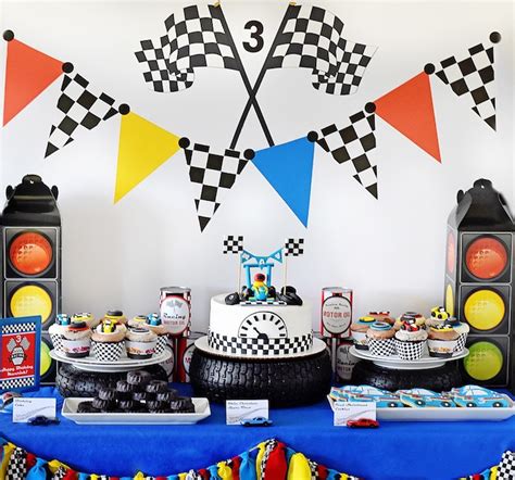 Place country and racing flags all around the room or this cool flame banner. Kara's Party Ideas Maverick's Speedy Race Car Birthday ...
