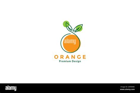 Orange Fruit Line Art Colorful Logo Design Vector Icon Symbol