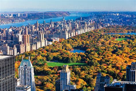 View Over Central Park And The Upper West Side Skyline Manhattan New