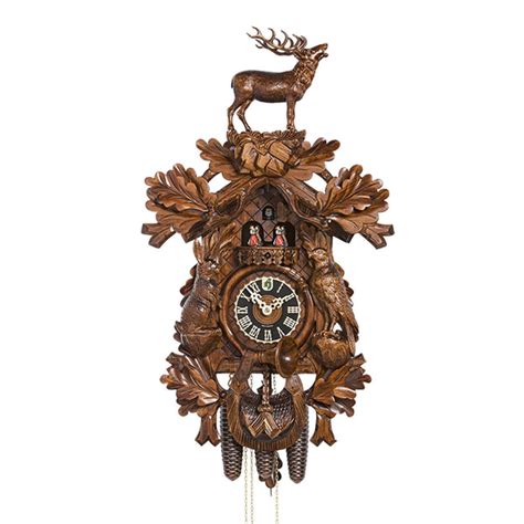 Cuckoo Clock 8 Day Hunter With Stag Pheasant And Rabbit HÖnes