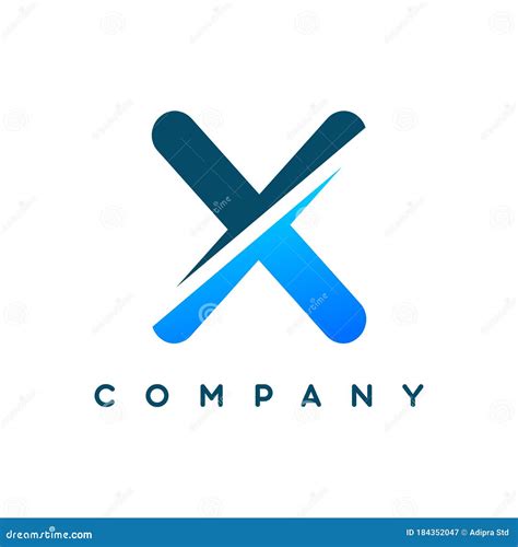 X Company Logo Template Vector Blue Stock Vector Illustration Of