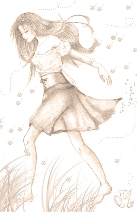 Girl Walking Pencil Sketch By Lucrezianoin On Deviantart