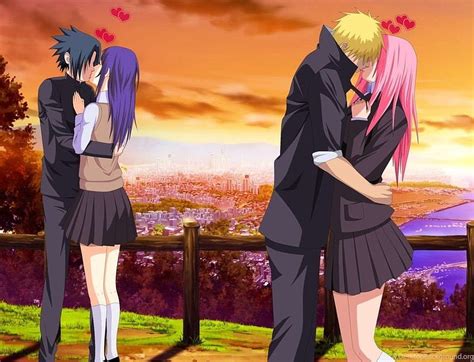 Kissing Contest Sasuke Hinata Vs Naruto Sakura Backgrounds Naruto And