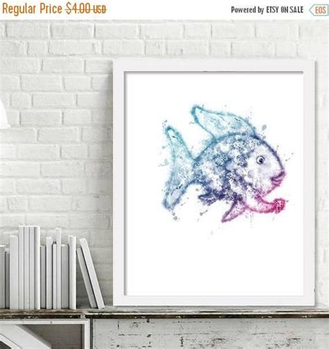 Printable The Rainbow Fish Book Art Digital Posters Etsy Rainbow