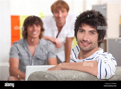 Three Friends Hanging Out Stock Photo Alamy