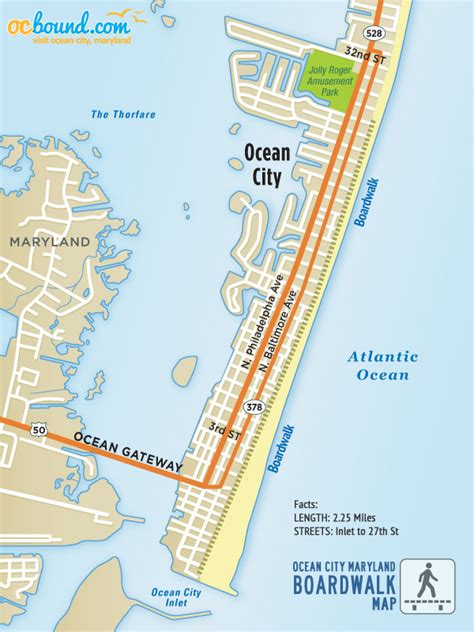 Ocean City Md Boardwalk Map Ocean City Md