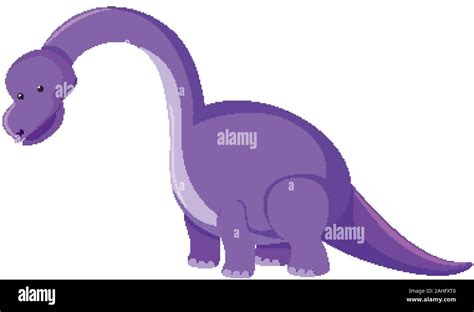 Single Picture Of Purple Brachiosaurus Illustration Stock Vector Image