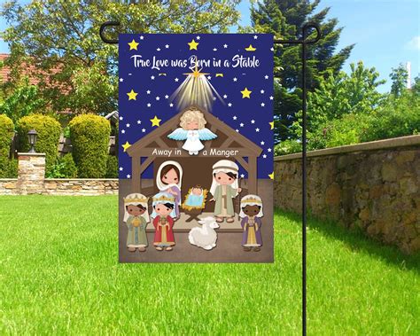 Nativity Christmas Flag Christmas Garden Flag Nativity Etsy