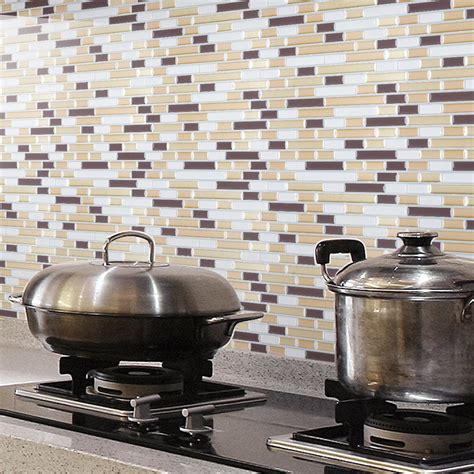 Peel And Stick Wall Tile Kitchen Backsplashes 12x12 Set Of 10