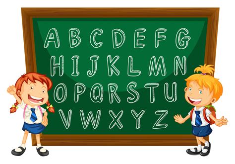English Alphabets On Greenboard 447747 Download Free Vectors Clipart