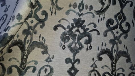 Dark Gray Teal Ivory Woven Ikat By Barrow Upholstery Fabric Etsy