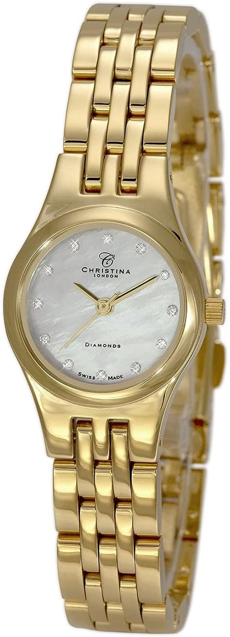 Christina Design London Gold Pvd Ladies 12 Diamond Bracelet Watch