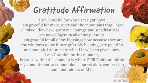 Gratitude Affirmation MANTRA