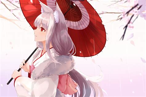 Fond Décran Illustration Anime Filles Anime Oreilles Danimaux