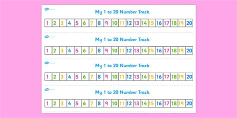 Numbers 1 20 Number Track Maths Math Number Track
