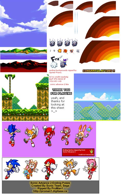 Game Boy Advance Sonic Advance 2 Endings The Spriters Resource