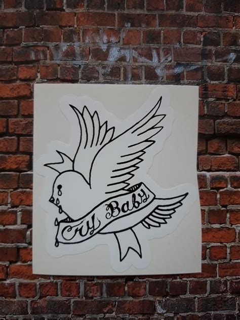 Lil Peep Cry Baby Bird Vinyl Sticker Etsy In 2021 Bird Tattoo Foot