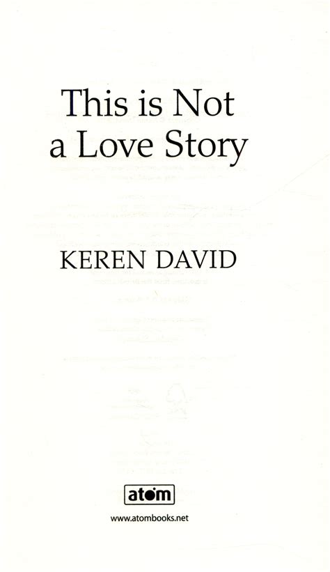 This is not a love story by David, Keren (9780349001401) | BrownsBfS