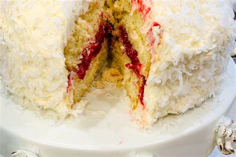 Coconut Cake With Raspberry Filling Amy Roloff Raspberry And