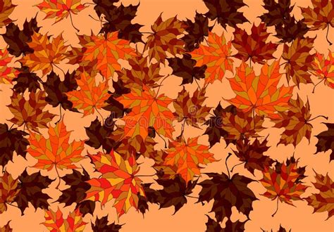 Hand Drawn Autumn Background With Beautiful Leaves Stock Vector