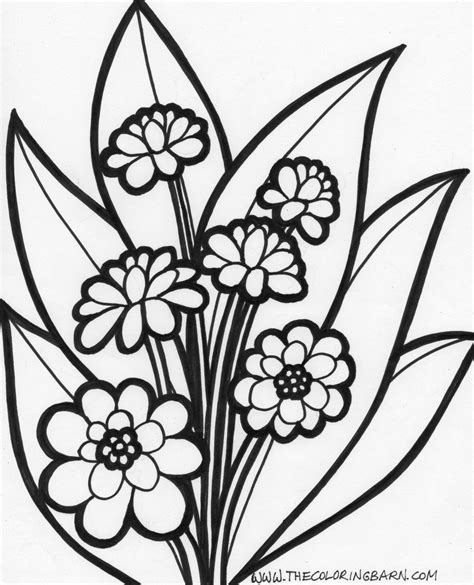 Flowers Coloring Pages Free Large Images