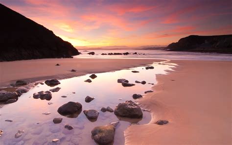 Wallpaper Mountain Beach Sky Sunset Ocean Clouds Resolution