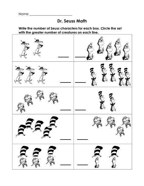 Dr Seuss Worksheets Printables Free