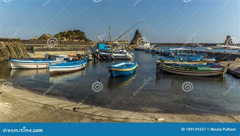 A Panorama View Of Fishermen S Boats Against A Background Of Isole Dei