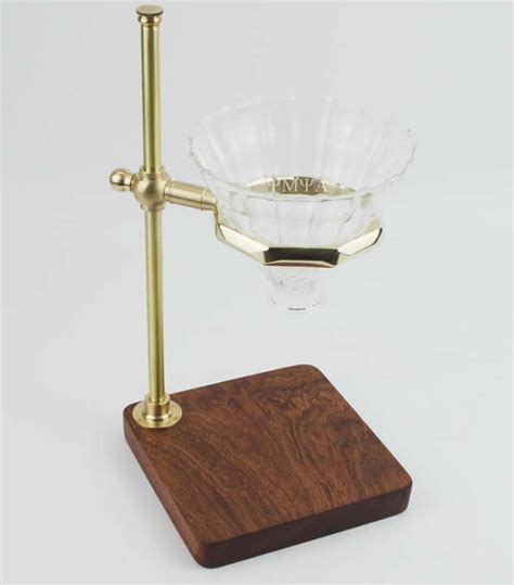 Simple Pour Over Drip Coffee Maker Dripper Standblack Walnut Base