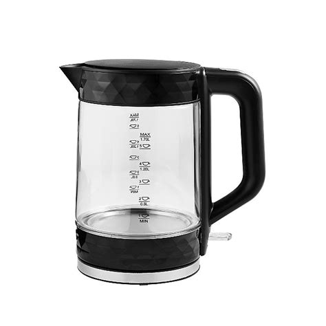 Black Textured Fast Boil Glass Kettle 17l Home George At Asda