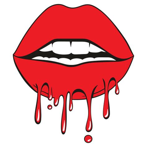Red Dripping Lips Svg