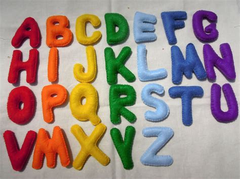Learning Toys Colorful Letters Stuffed Felt Alphabet Handmade Etsy
