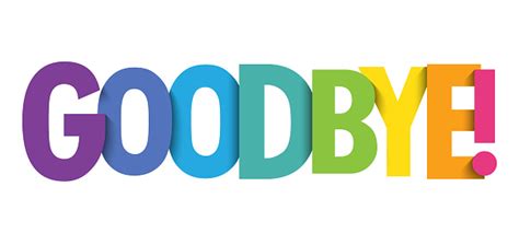 Goodbye Colorful Typography Banner Stock Illustration Download Image