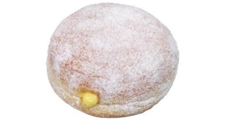 This bavarian cream stuffed donut looks heavenly! my favorite. Powdered lemon filled, Krispy Kreme | How ...