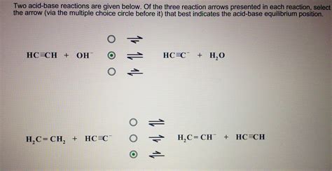 Solved Two Acid Base Reactions Are Given Below Of The Th