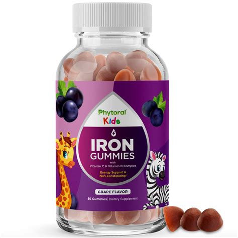 Iron Gummy Multivitamin For Kids Phytoral Natural Immune Boost And
