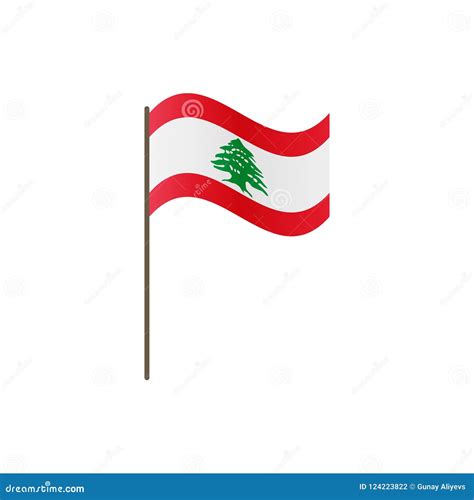 Lebanon Flag On The Flagpole Official Colors And Proportion Correctly