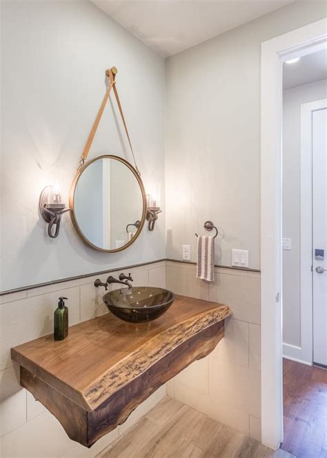 So while hubs was working on the shower reno see that post here i went ahead and put on my building hat and started. Powder Room With Reclaimed Wood Vanity | HGTV