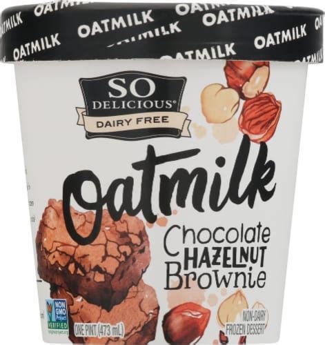 So Delicious Oatmilk Chocolate Hazelnut Brownie Dairy Free Frozen