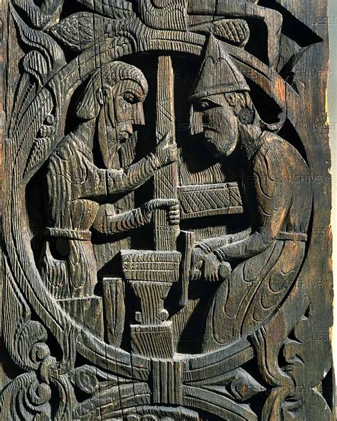 12th Century Wood Panel From A Church In Setesdal Norway From The