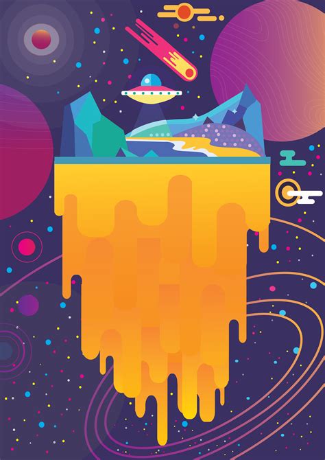 space flat design on Behance | Space art, Graphic design illustration, Illustration character design