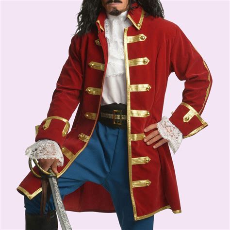 Mens Deluxe Pirate Jacket With Pockets Costumemens Red Etsy