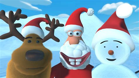 Christmas Cartoon For Kids Starring A Reindeer A Snowman And Santa