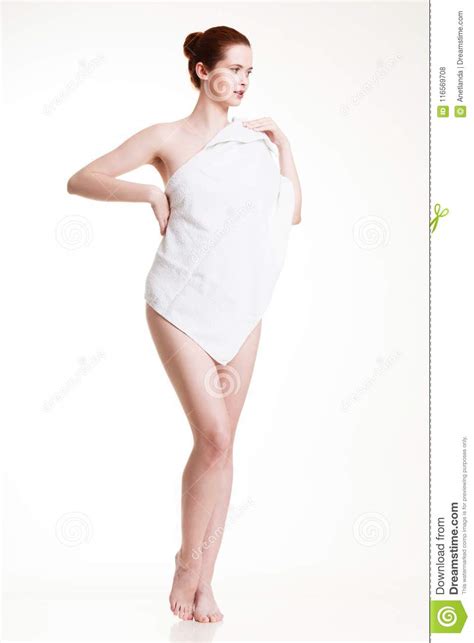 Naked Woman In Towel After Bath Stock Photo Image Of Nude Figure