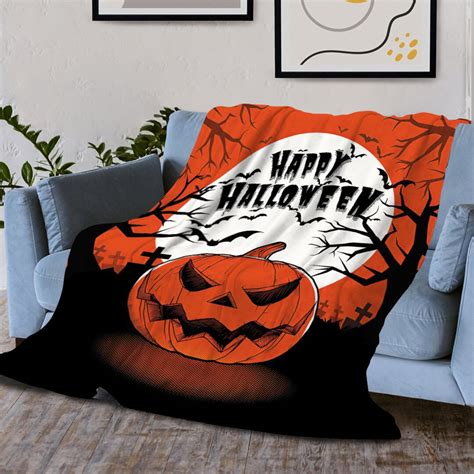 Halloween Deken Pompoen Deken Vleermuis Deken Spider Deken Etsy Nederland