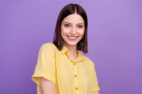 Photo Of Young Attractive Lovely Woman Good Mood Toothy Smile Clinic
